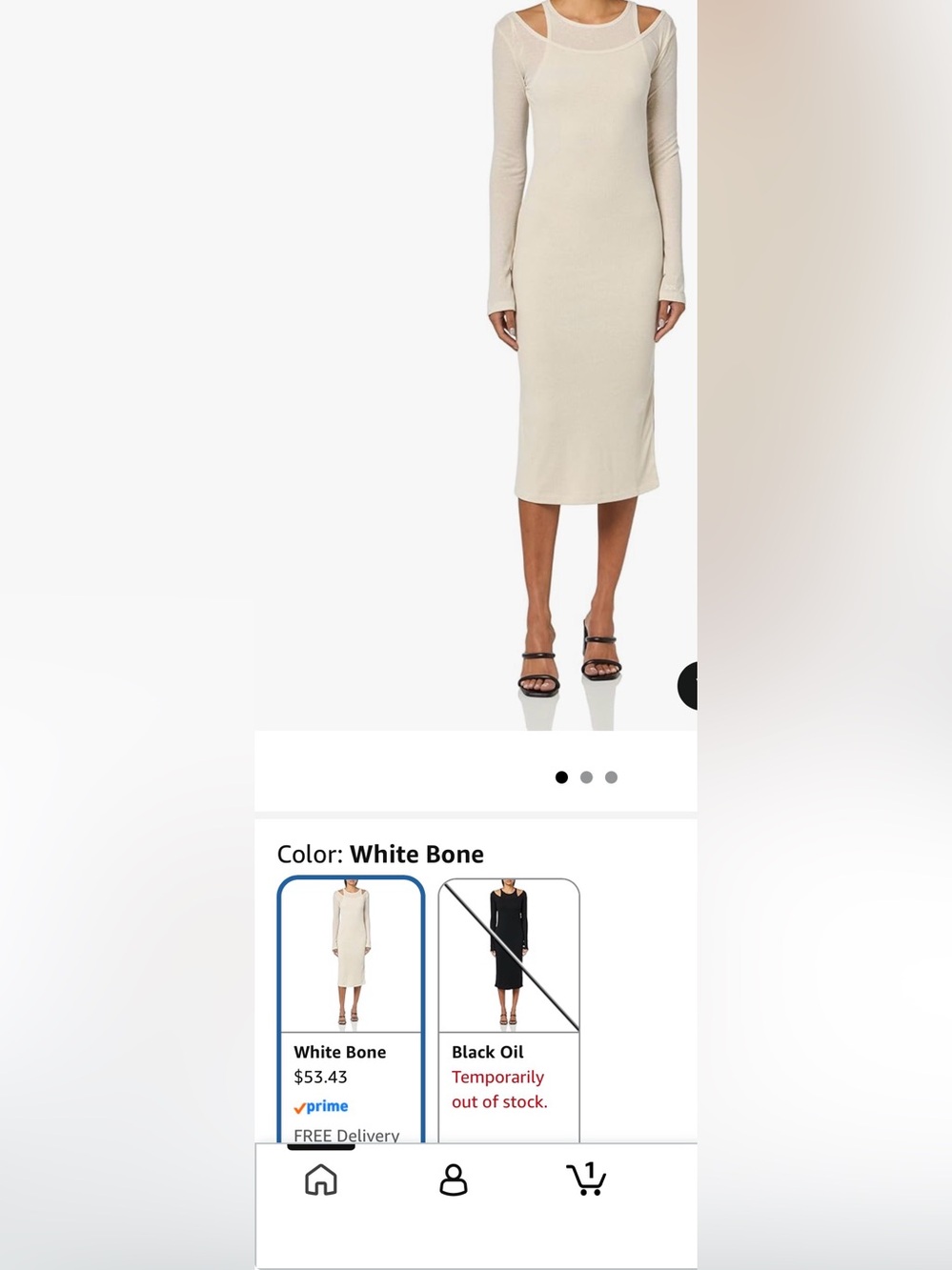 BOSS Long Sleeve Knit Dress in Cream